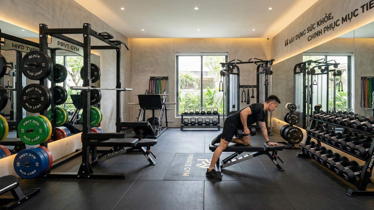 Thiết bị tập luyện hiện đại tại phòng tập Private Gym Quận 10